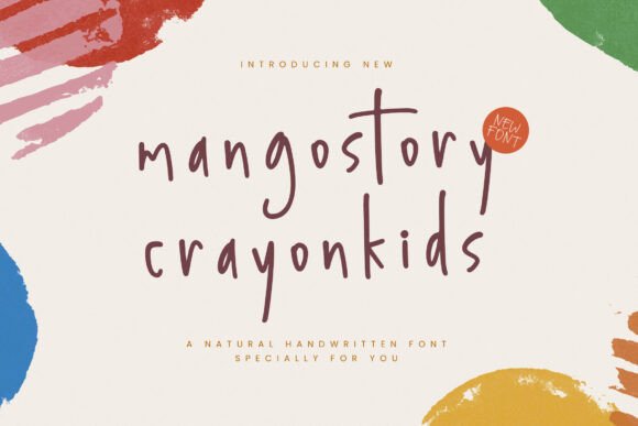Mangostory Crayonkids: A Handwritten Font for Creative Branding